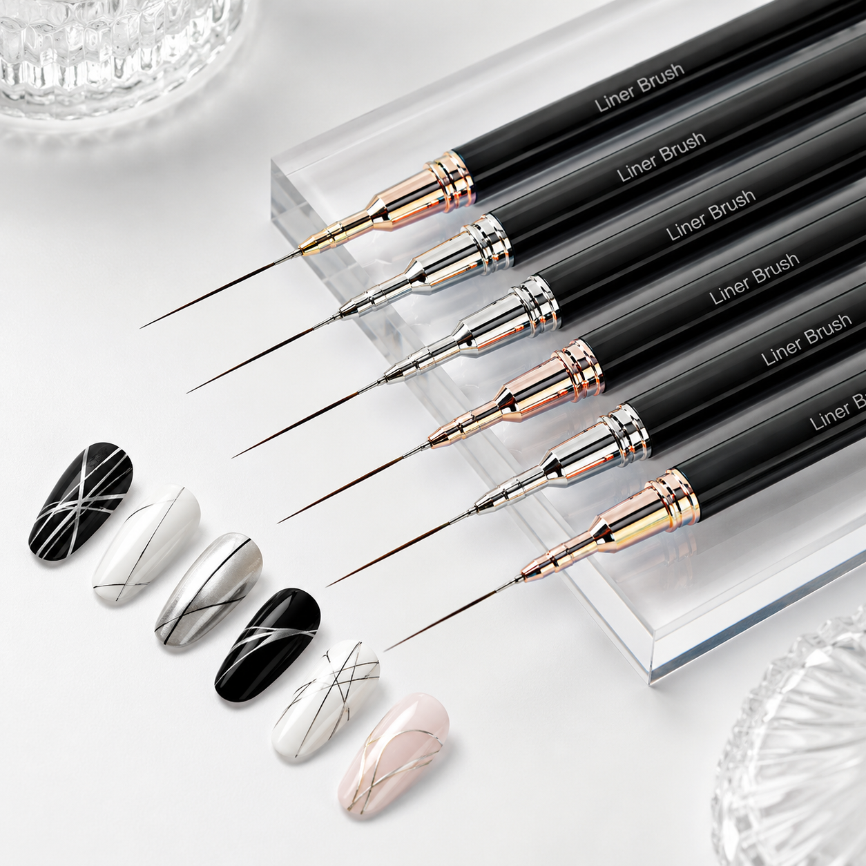Nail Liner Brush Set, Fine Detail Nail Art Brushes for Gel Polish, Thin Striping Painting Pens for DIY Manicure