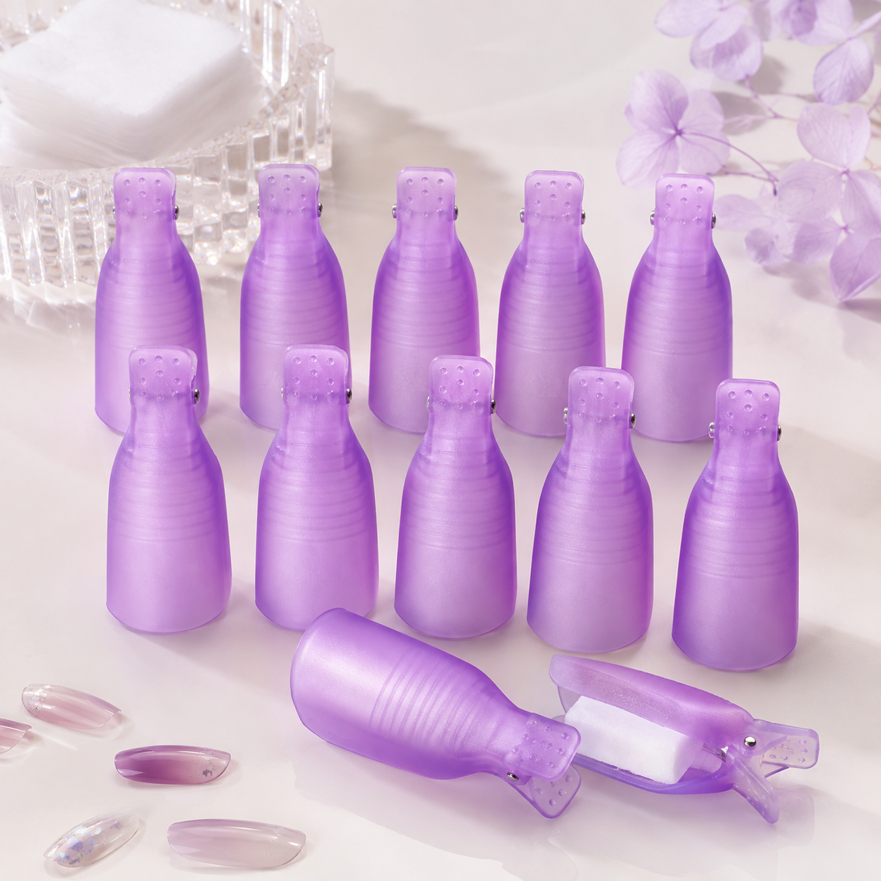 Nail Polish Remover Clips, Reusable Soak Off Caps for Gel Polish Removal, Acrylic Nail Wrap Tools for Manicure