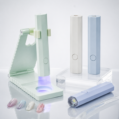 Portable UV LED Nail Lamp Set, Mini Rechargeable Gel Nail Curing Light