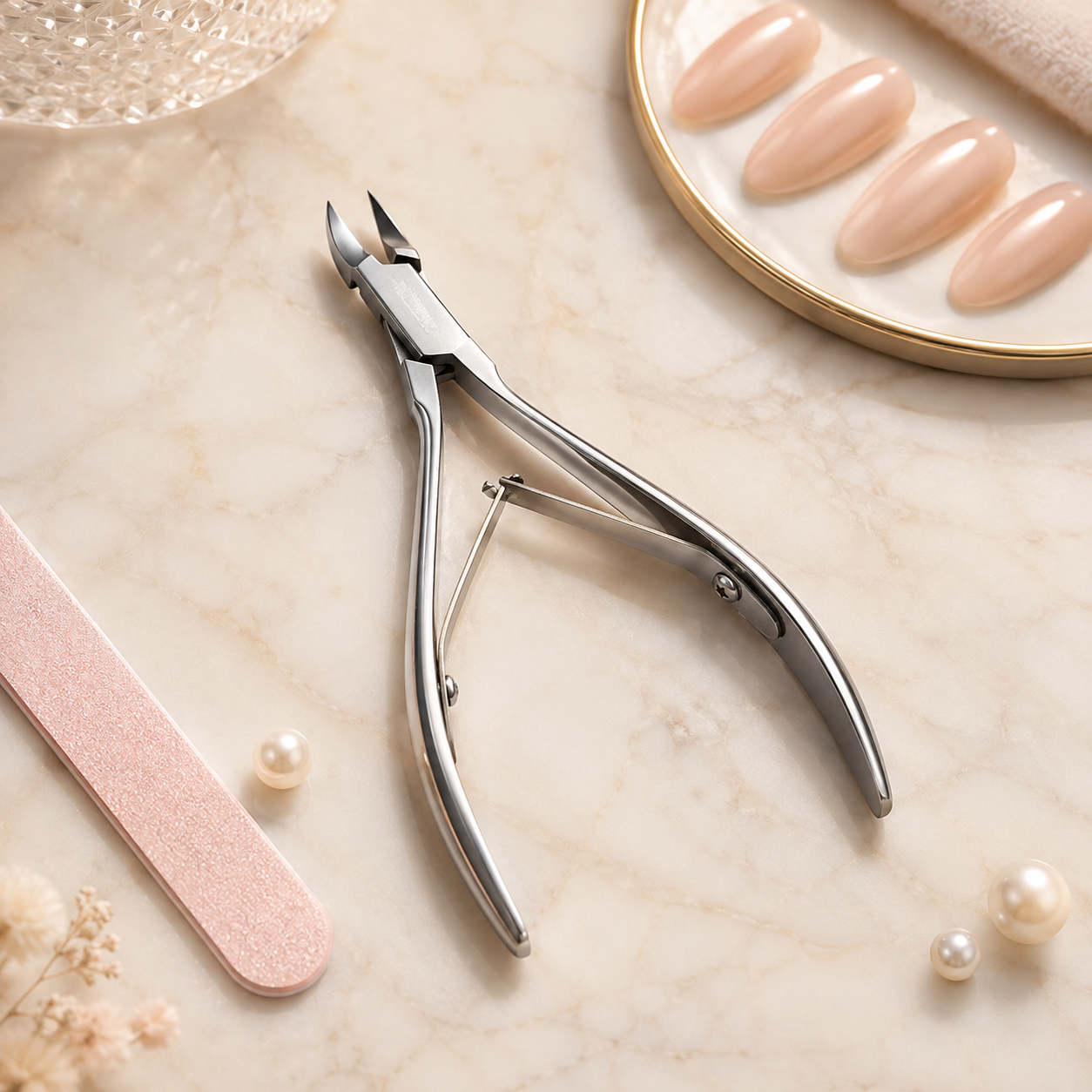 Professional Cuticle Nipper, Stainless Steel Nail Cuticle Cutter with Sharp Jaw, Manicure Pedicure Trimmer Tool
