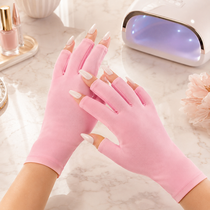UV Manicure Gloves, Fingerless UV Protection Gloves for Gel Nail Lamp