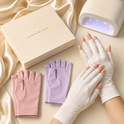 UV Manicure Gloves, Fingerless UV Protection Gloves for Gel Nail Lamp