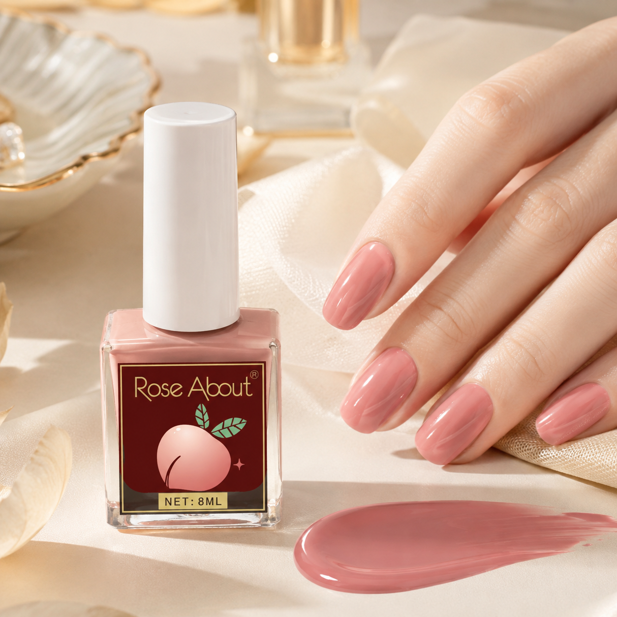 Burgundy Red Nail Polish, Glossy Wine Red Manicure Color, 8ML