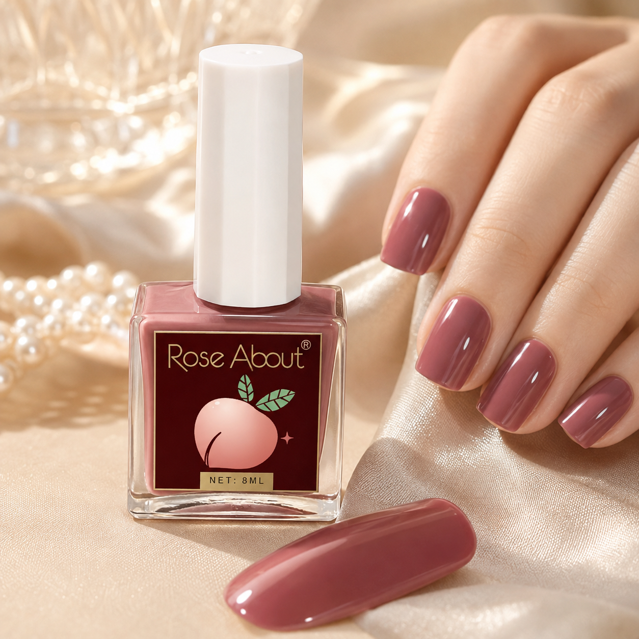 Burgundy Red Nail Polish, Glossy Wine Red Manicure Color, 8ML