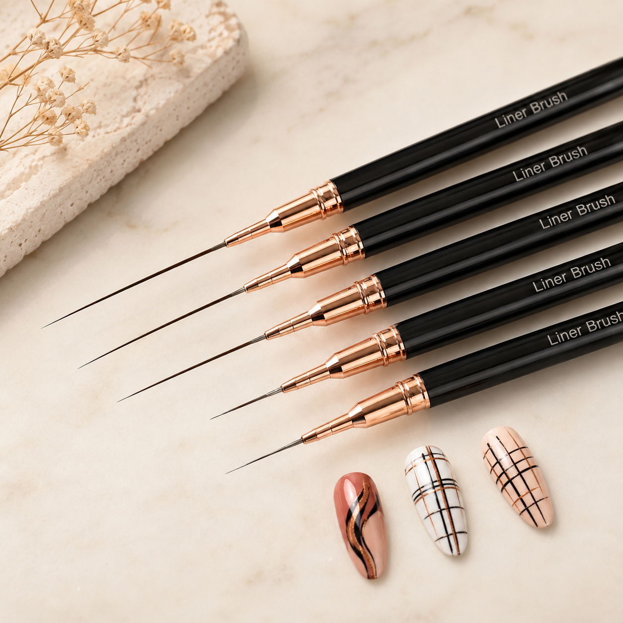 Nail Liner Brush Set, Fine Detail Nail Art Brushes for Gel Polish, Thin Striping Painting Pens for DIY Manicure