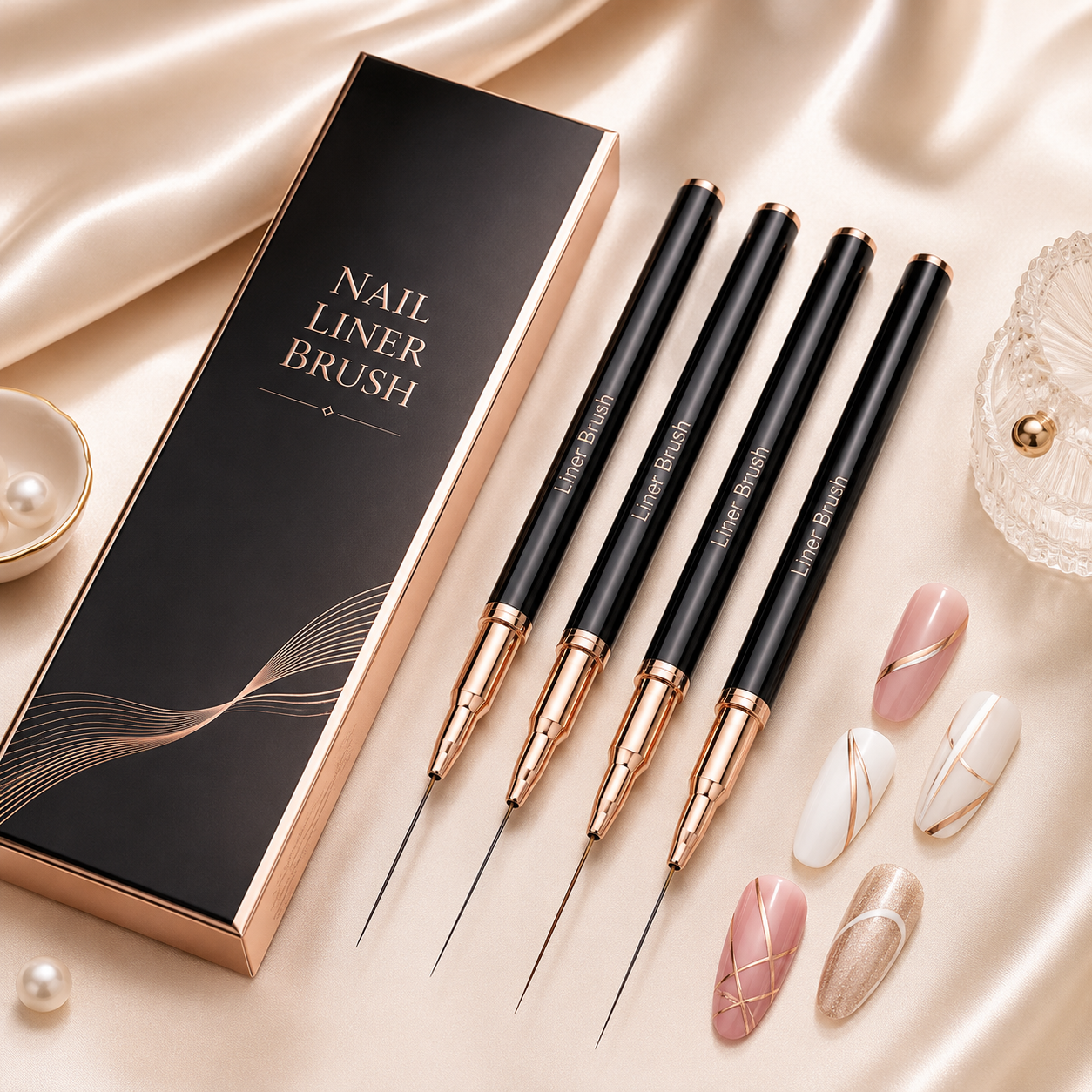 Nail Liner Brush Set, Fine Detail Nail Art Brushes for Gel Polish, Thin Striping Painting Pens for DIY Manicure